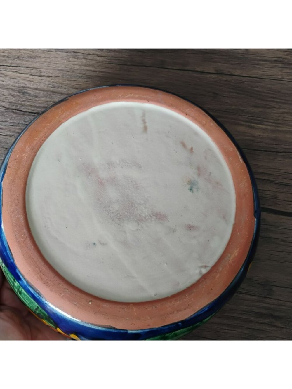 Vintage Mexican Folk Art Sunflower Serving Bowl, Hand-Painted Talavera Pottery - Picture 6 of 10